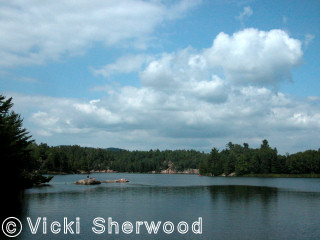 Killarney Park - George Lake from bridge over Chikanishing River